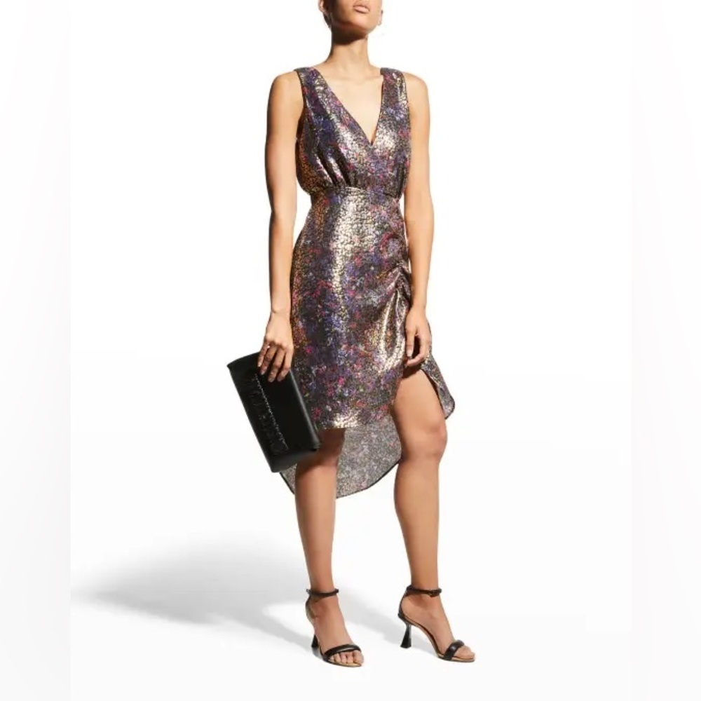 Ramy Brook Eden Metallic Foil Cocktail Dress NWT S Sold Out $525